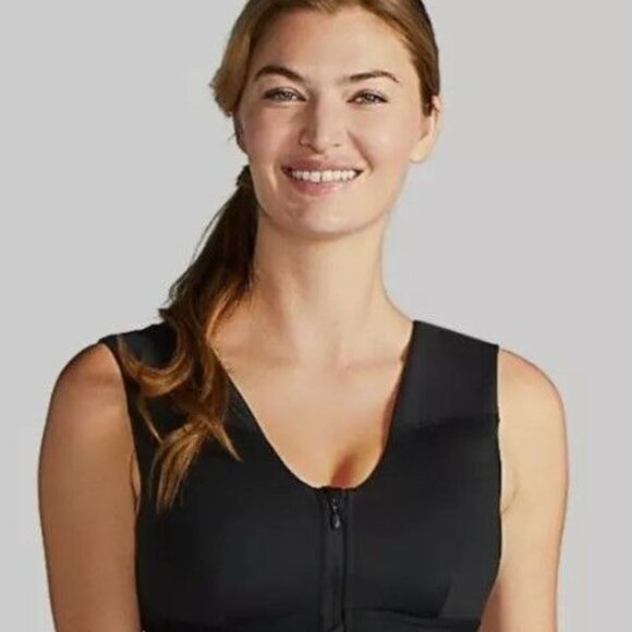 Tommie Copper Shoulder Support Comfort Bra Nude Zipper Front & Pullover 3X New - Picture 6 of 6